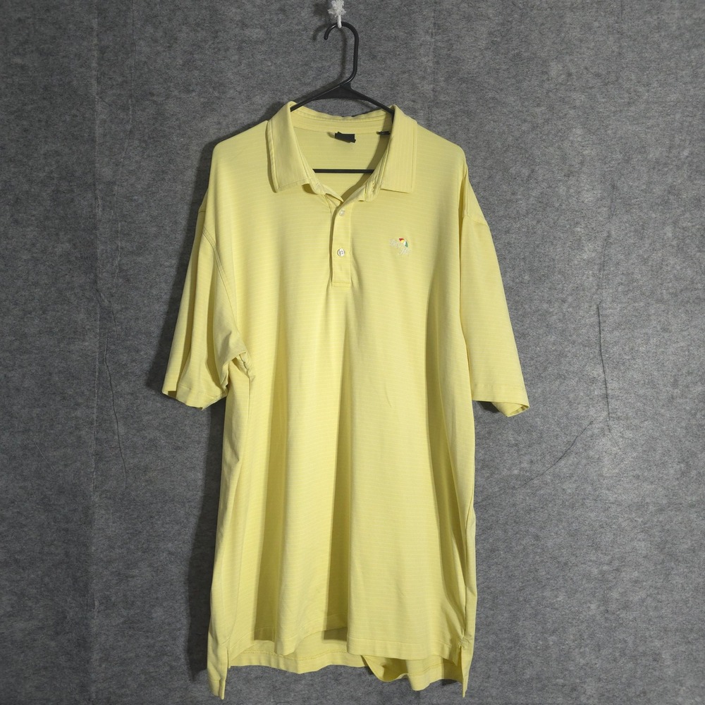 Dunning Golf Bay Hill Polo Shirt Mens XXL Yellow Striped‎ Golfing Performances
